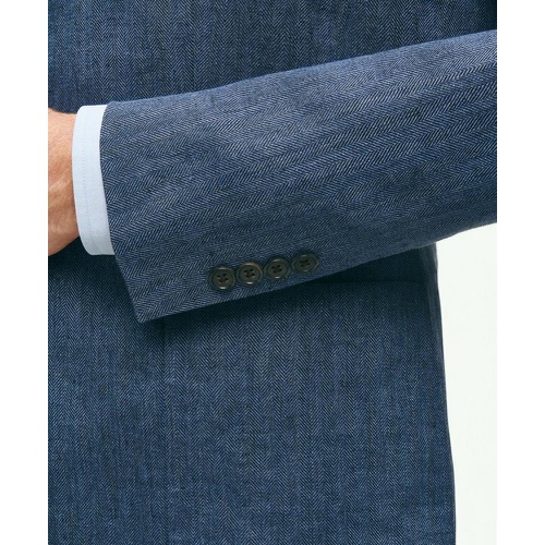 브룩스브라더스 Slim Fit Linen-Blend Herringbone Suit Jacket