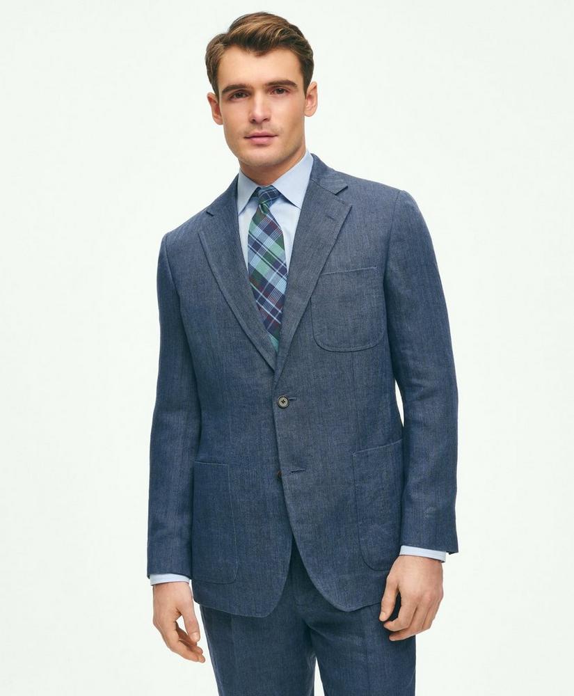 브룩스브라더스 Slim Fit Linen-Blend Herringbone Suit Jacket