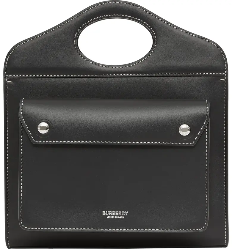 Burberry Mini Leather Pocket Bag_BLACK
