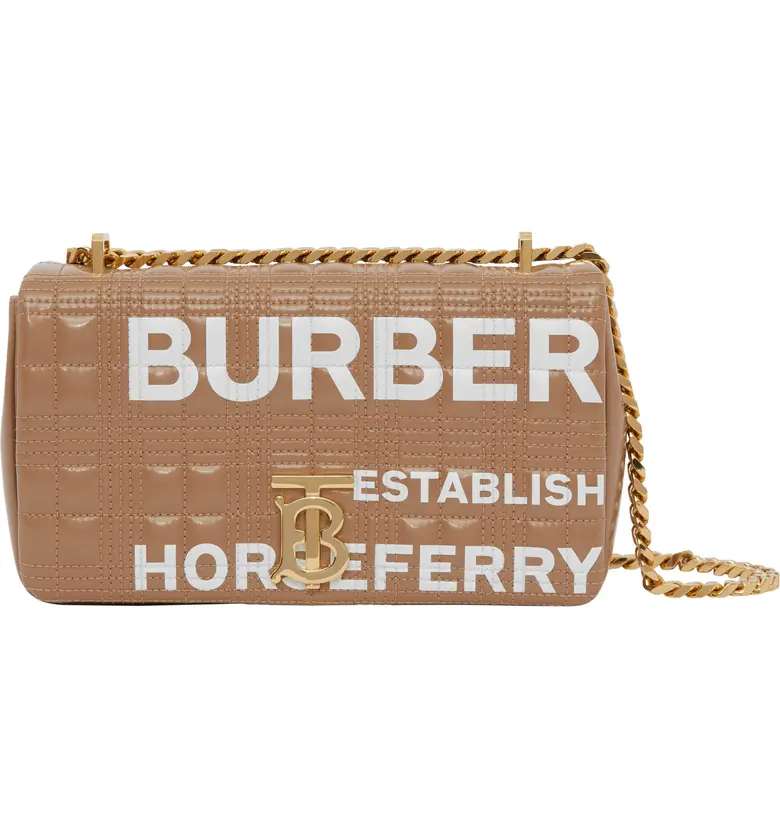 Burberry Small Lola Horseferry Print Quilted Bag_CAMEL/ WHITE