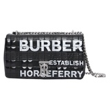 Burberry Small Lola TB Horseferry Print Quilted Check Shoulder Bag_BLACK