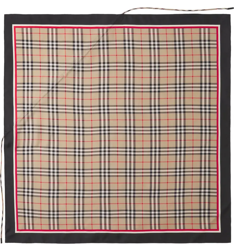 Burberry Vintage Check Drawcord Silk Scarf_ARCHIVE BEIGE