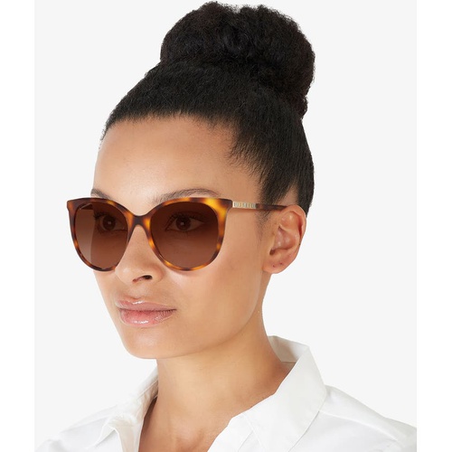 버버리 Burberry 55mm Gradient Cat Eye Sunglasses_LIGHT HAVANA/ BROWN Gradient