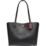 COACH Willow Leather Tote_BRASS/ BLACK