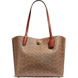 COACH Willow Signature Canvas Tote Bag_BRASS/ TAN RUST