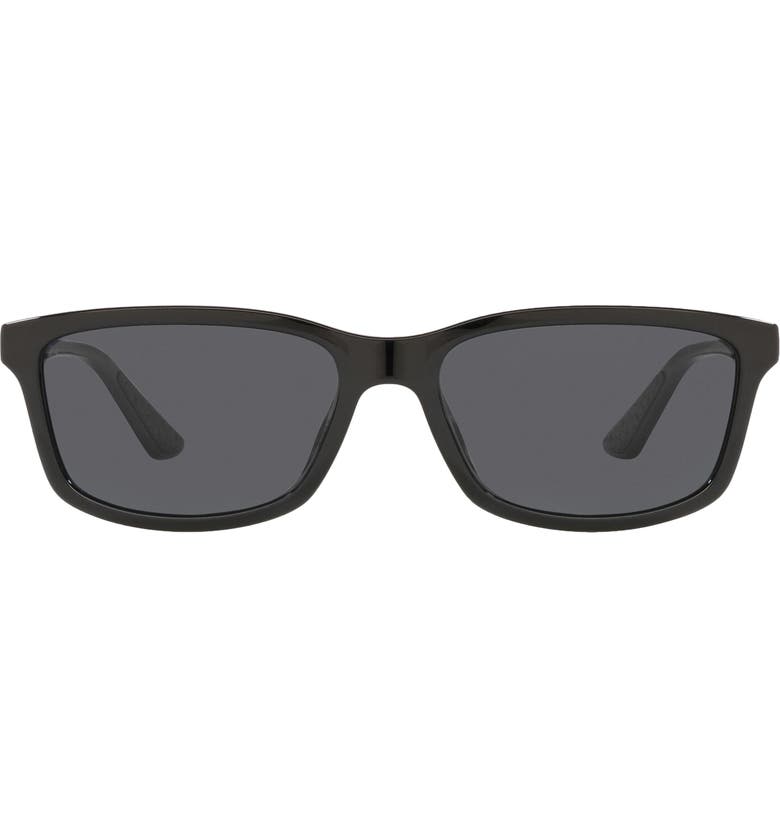 코치 COACH 58mm Rectangular Sunglasses_RUBBER GREY