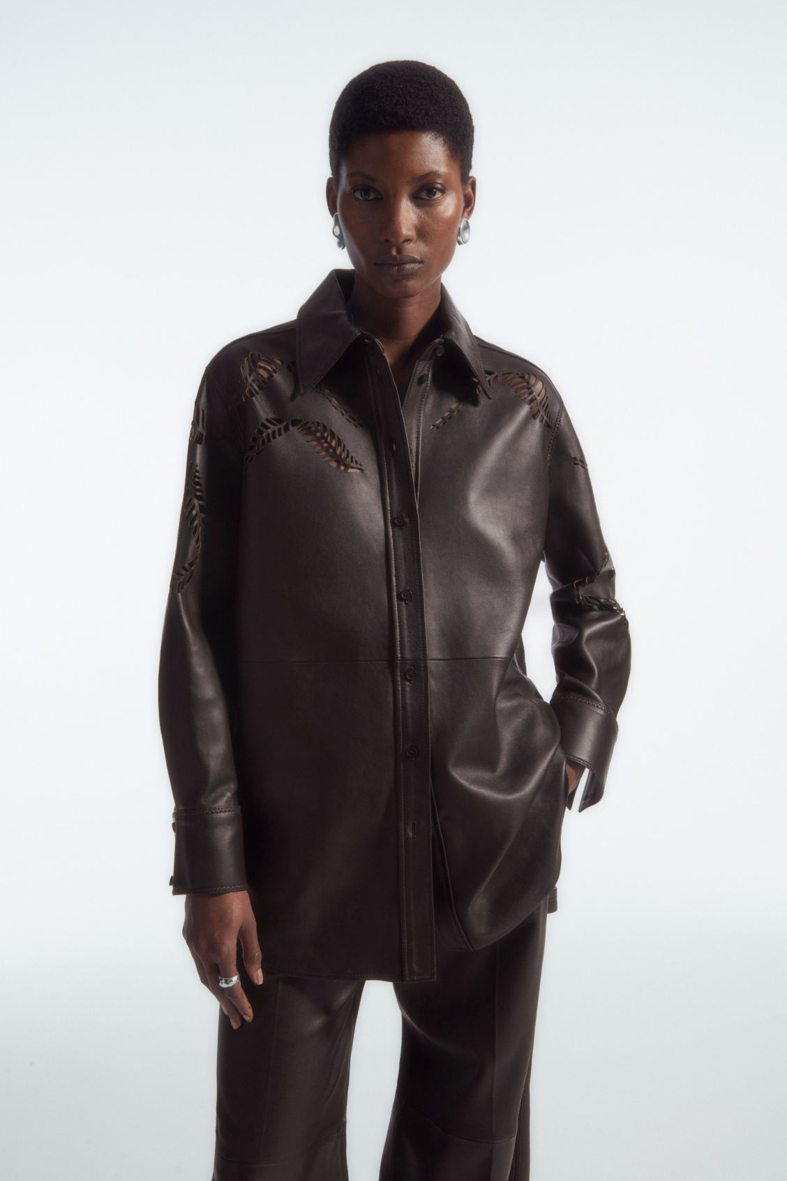 BRODERIE ANGLAISE LEATHER WESTERN SHIRT