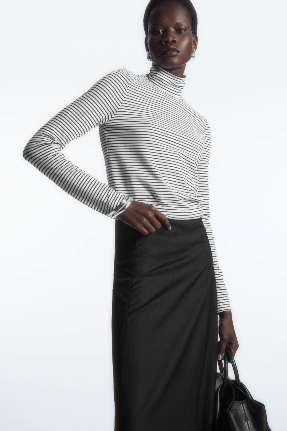LONG-SLEEVED JERSEY ROLL-NECK TOP