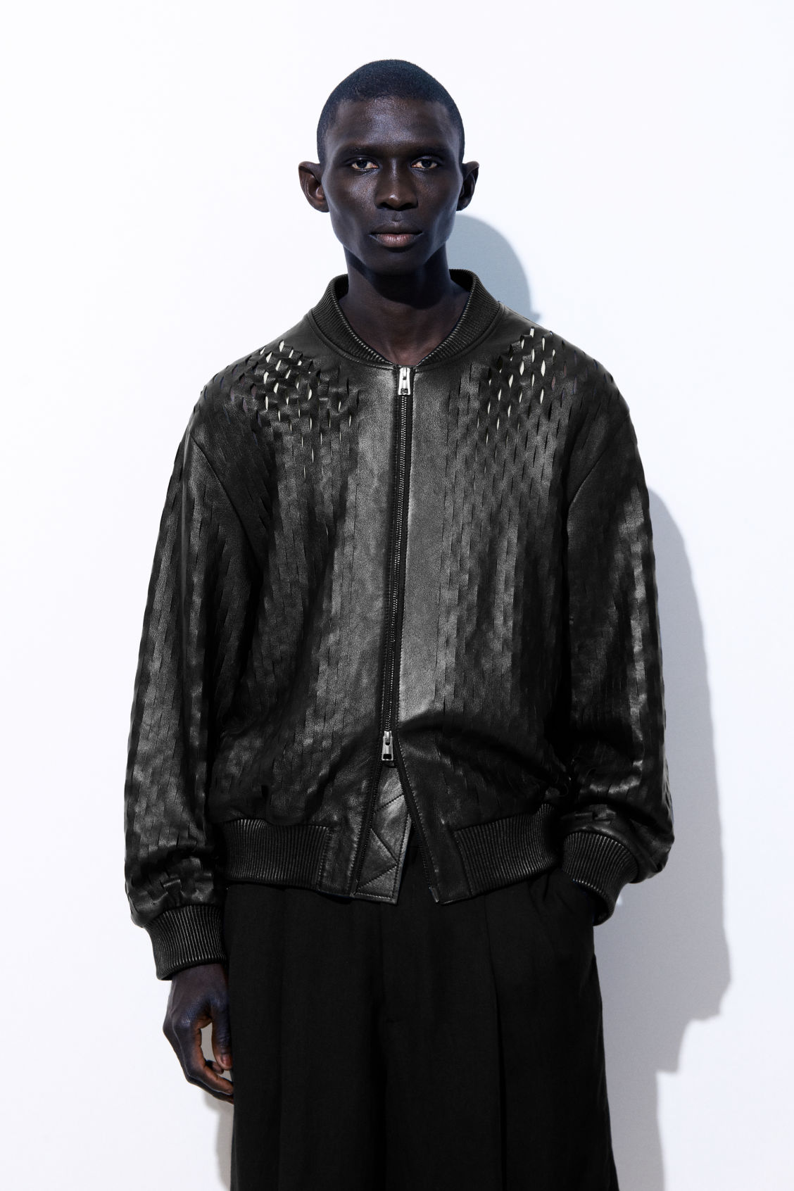 THE PERFORATED LEATHER BOMBER JACKET