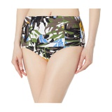 Calvin Klein Womens Pleated High Waist Bikini Swimsuit Bottom