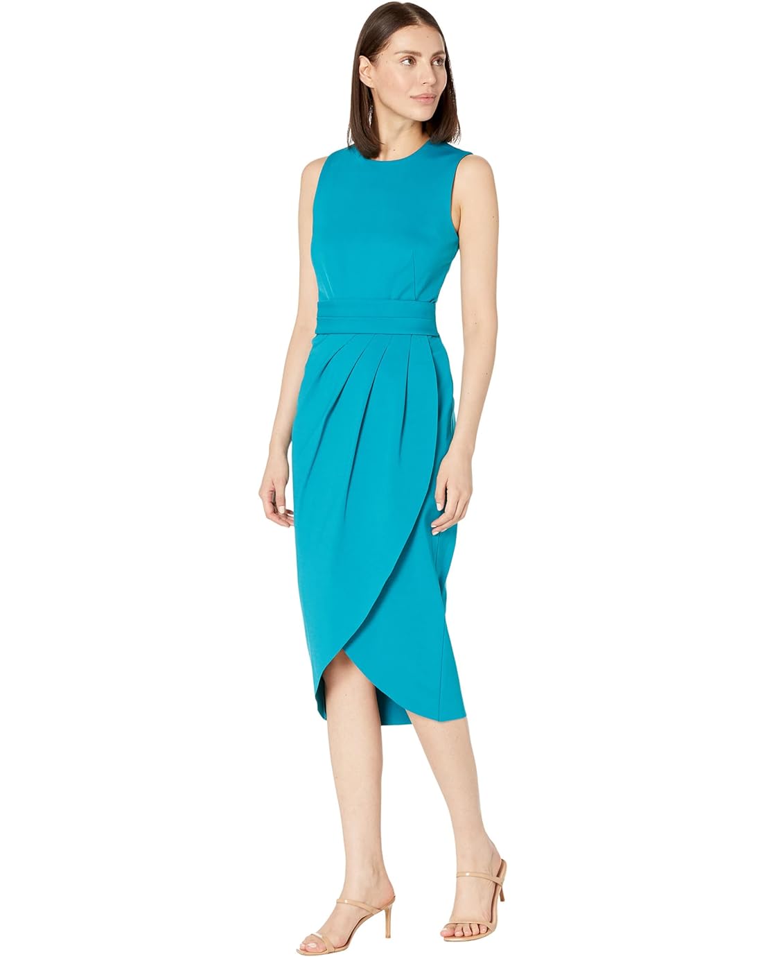 Calvin Klein Sleeveless Tech Stretch Wrap Dress