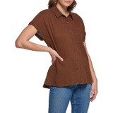 Calvin Klein Short Sleeve Button Front Camp Shirt