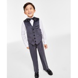 Toddler Boys Dress Shirt Vest Pants and Bow-Tie 4 Piece Set