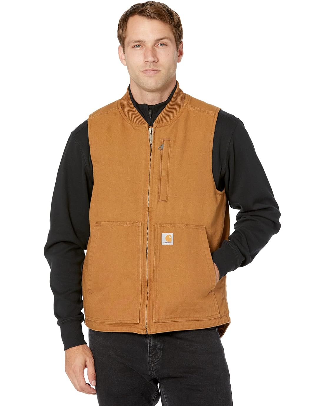 Carhartt Loose Fit Washed Duck Insulated Rib Collar Vest