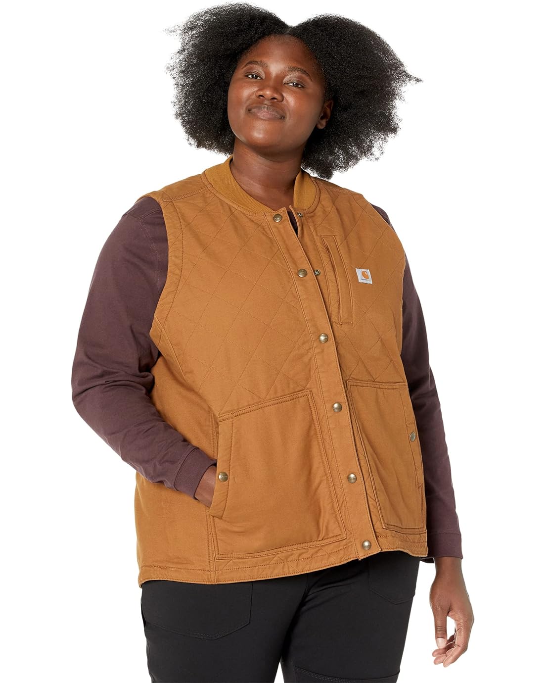 Carhartt Plus Size Rugged Flex Relaxed Fit Canvas Insulated Rib Collar Vest
