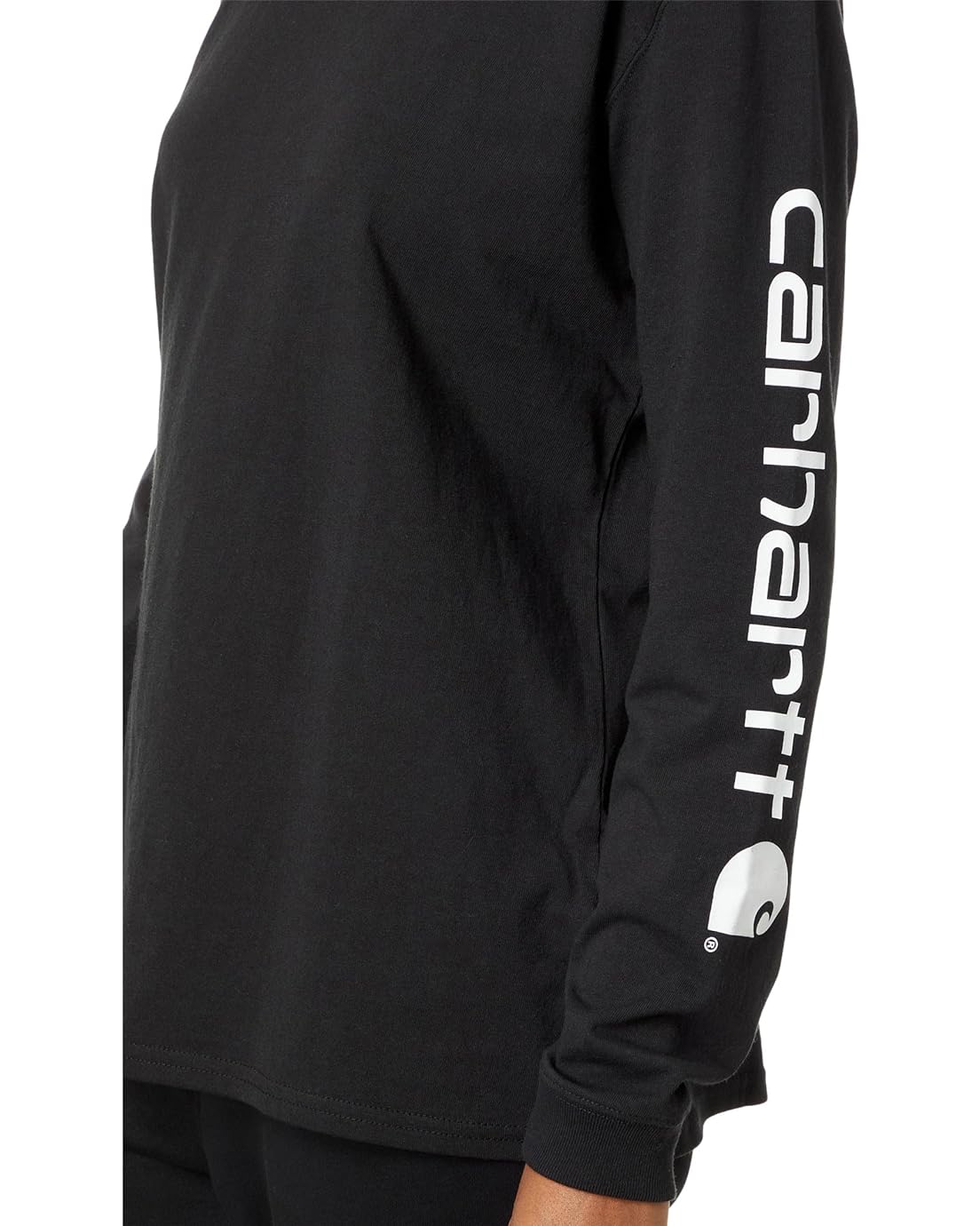 칼하트 Carhartt Loose Fit Heavyweight Long Sleeve Logo Sleeve T-Shirt