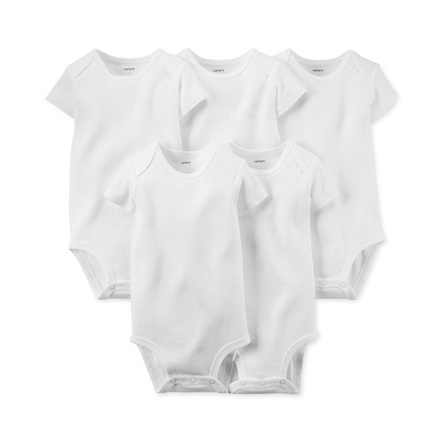 카터스 Baby Boys or Baby Girls Solid Short Sleeved Bodysuits Pack of 5