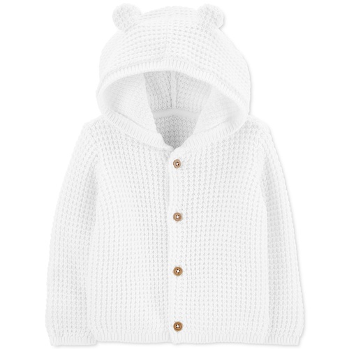 카터스 Baby Cotton Hooded Cardigan With Bear Ears