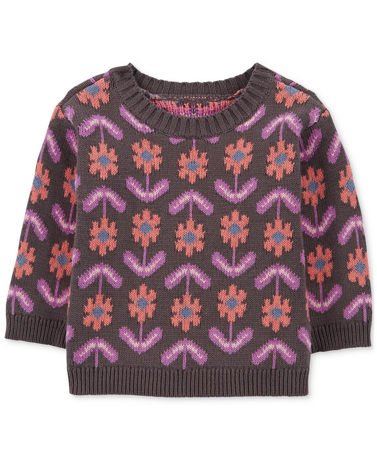 Baby Girls Floral Crewneck Sweater