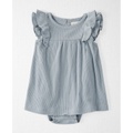 Baby Girls Organic Cotton Pointelle Bodysuit Dress