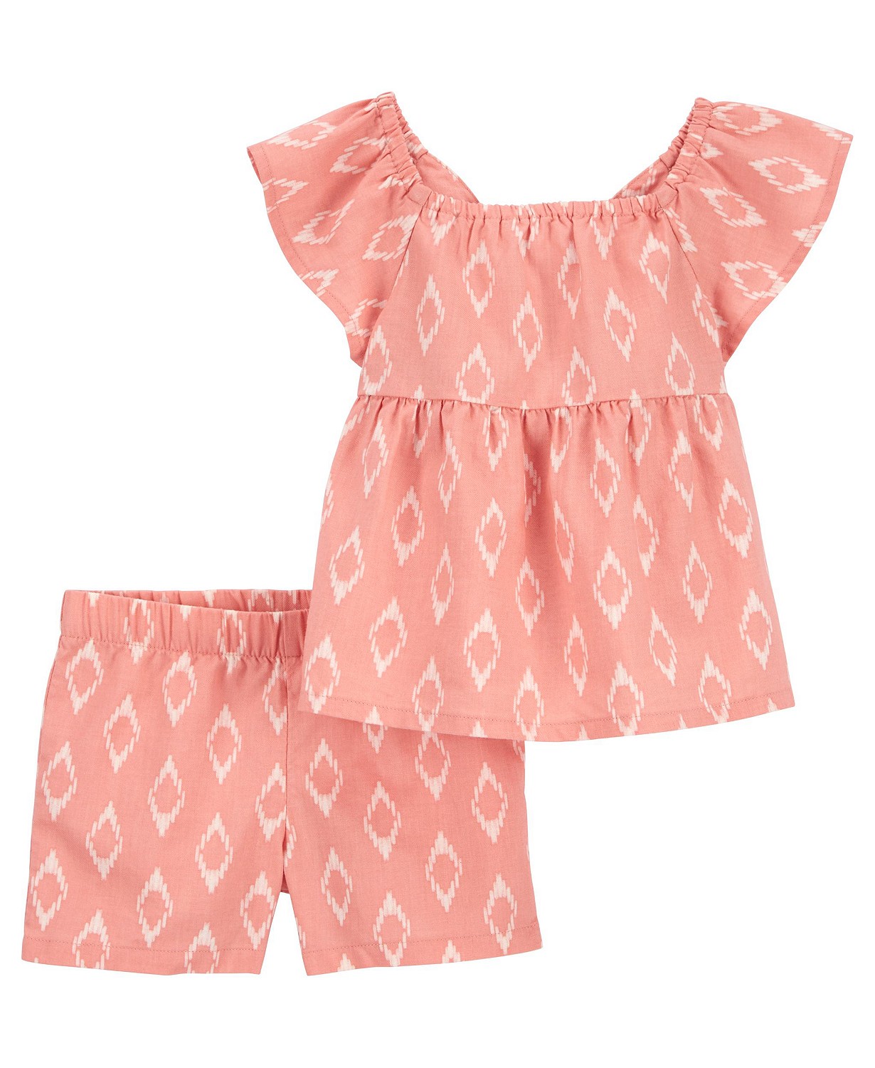 Baby Girls Linen Top and Shorts 2 Piece Set