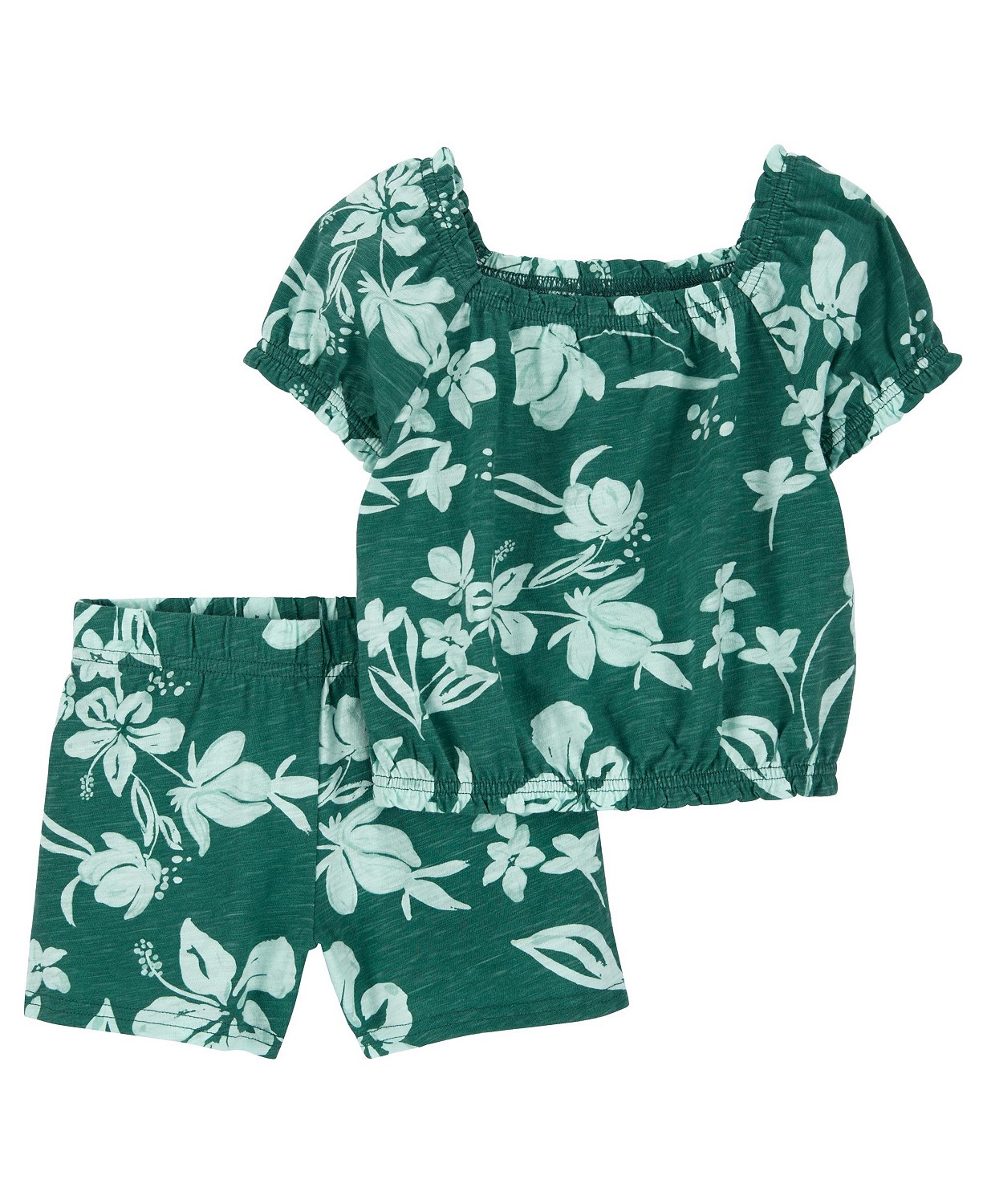 Baby Girls Floral Cotton Top and Shorts 2 Piece Set
