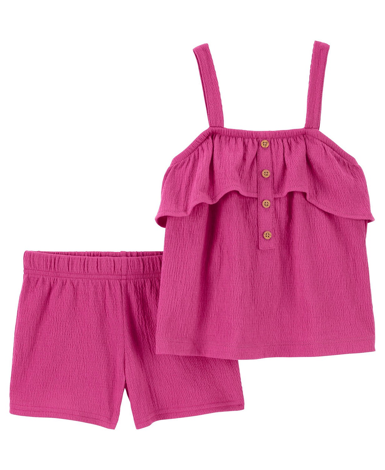 Toddler Girls Crinkle Jersey Tank Top and Shorts 2 Piece Set