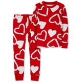 Toddler Hearts-Print 100% Snug-Fit Cotton Pajamas 2 Piece Set
