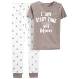 Carters Kid 2-Piece Story Time With Mom 100% Snug Fit Cotton PJs