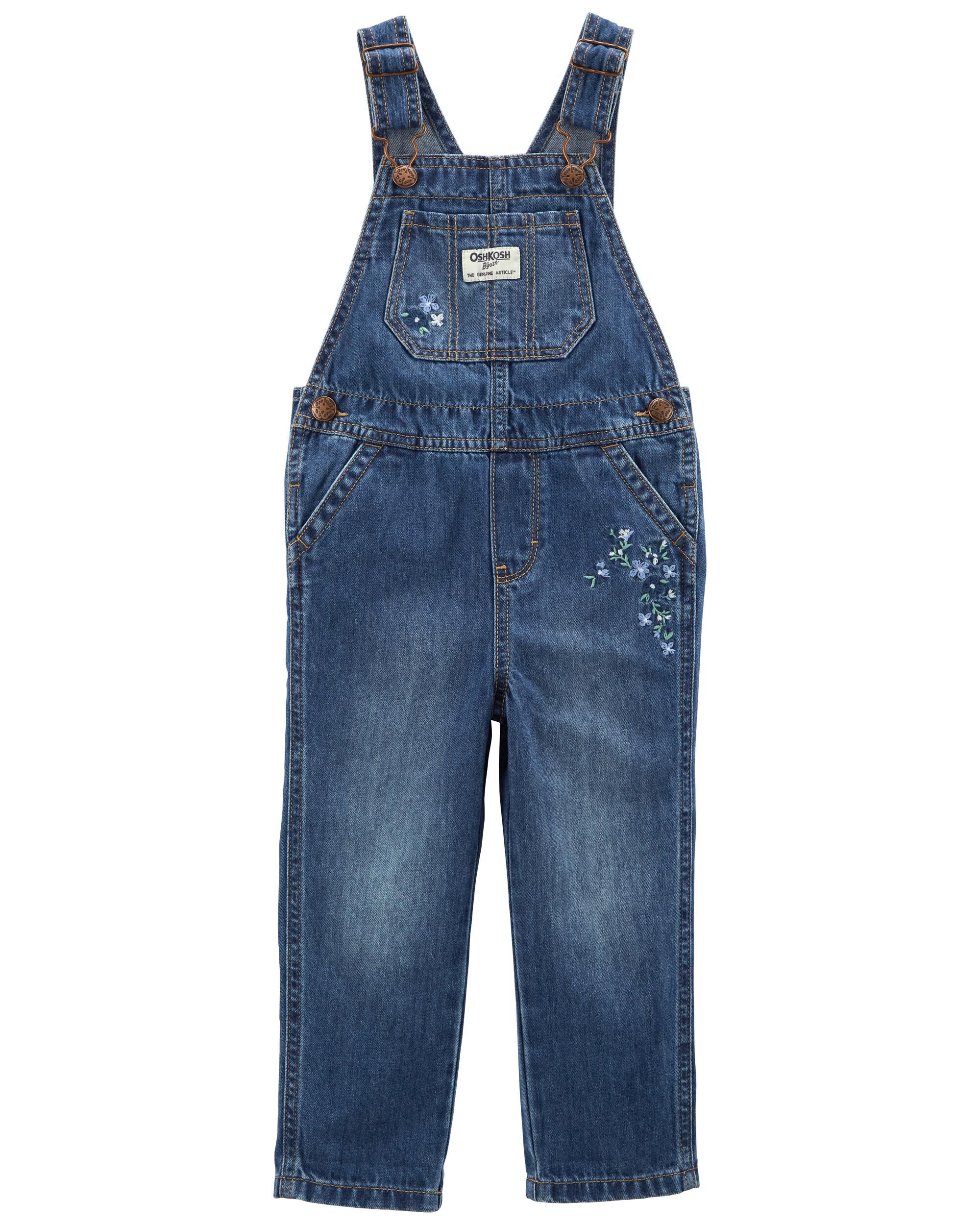 Carters Baby Denim Floral Embroidery Overalls