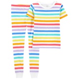 Carters 2-Piece Rainbow Stripes 100% Snug Fit Cotton PJs