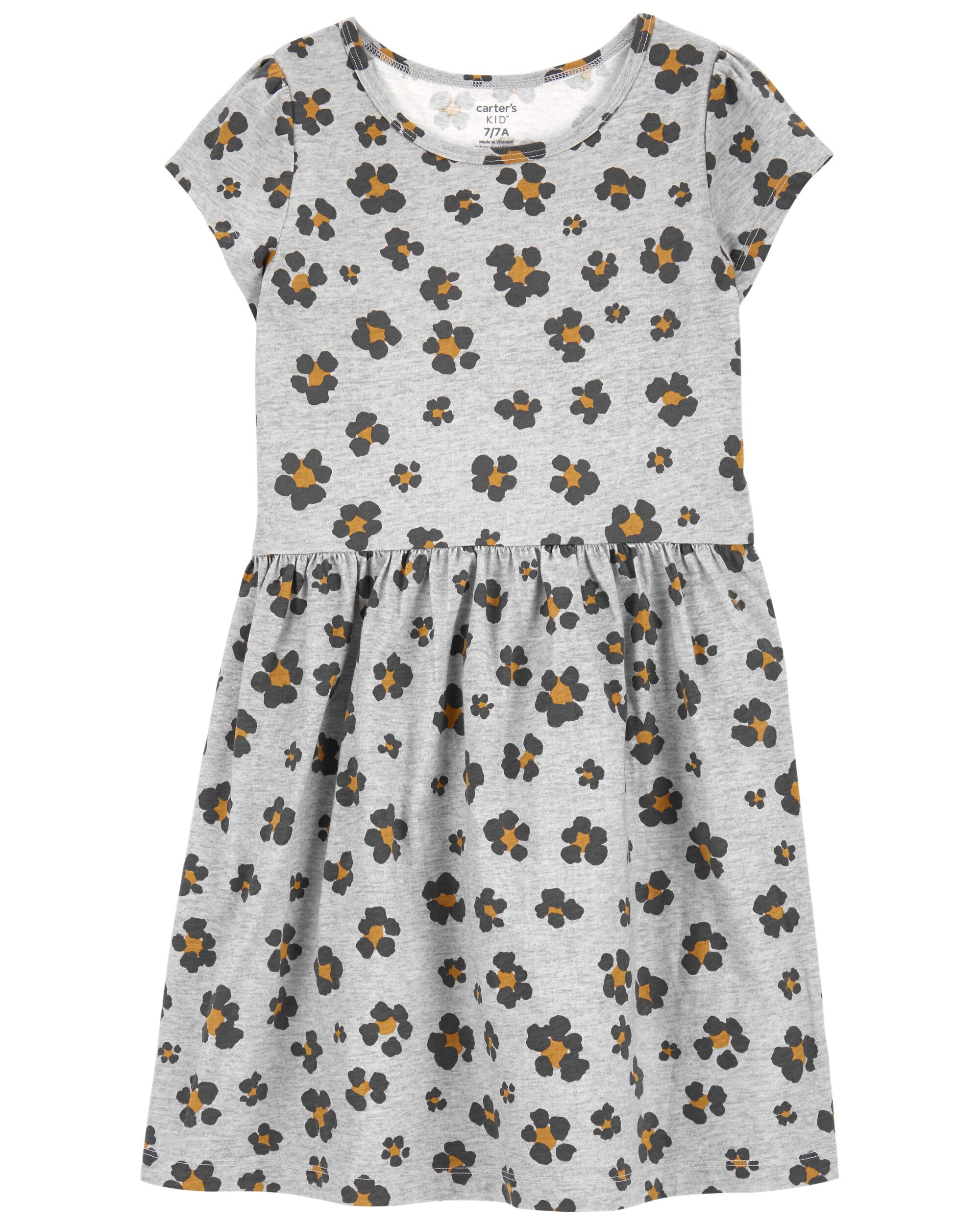 Carters Floral Leopard Jersey Dress