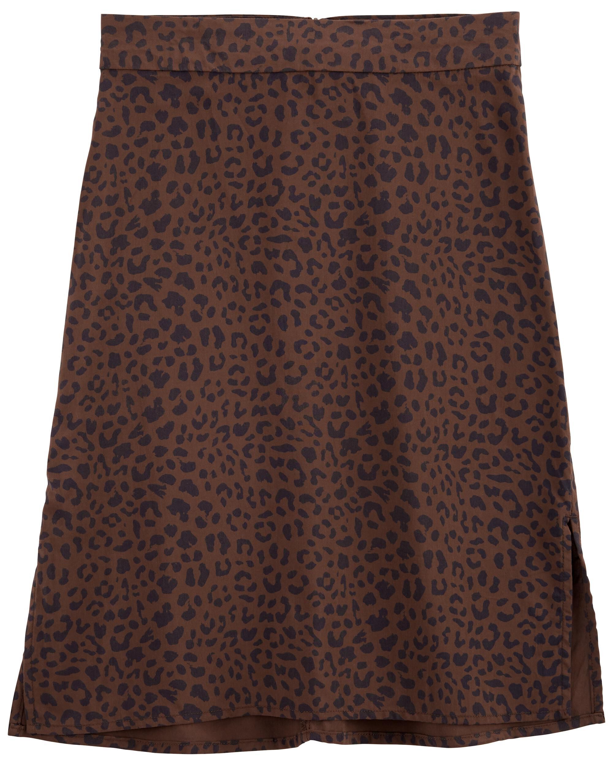 Carters Leopard Rayon Midi Skirt