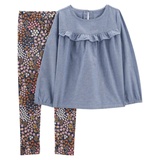 Carters 2-Piece Chambray Top & Legging Set