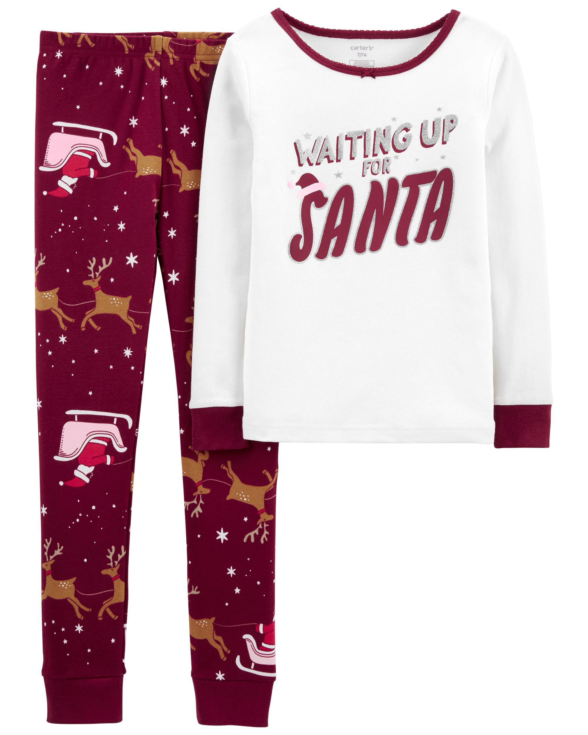 Carters Kid 2-Piece Santa 100% Snug Fit Cotton PJs