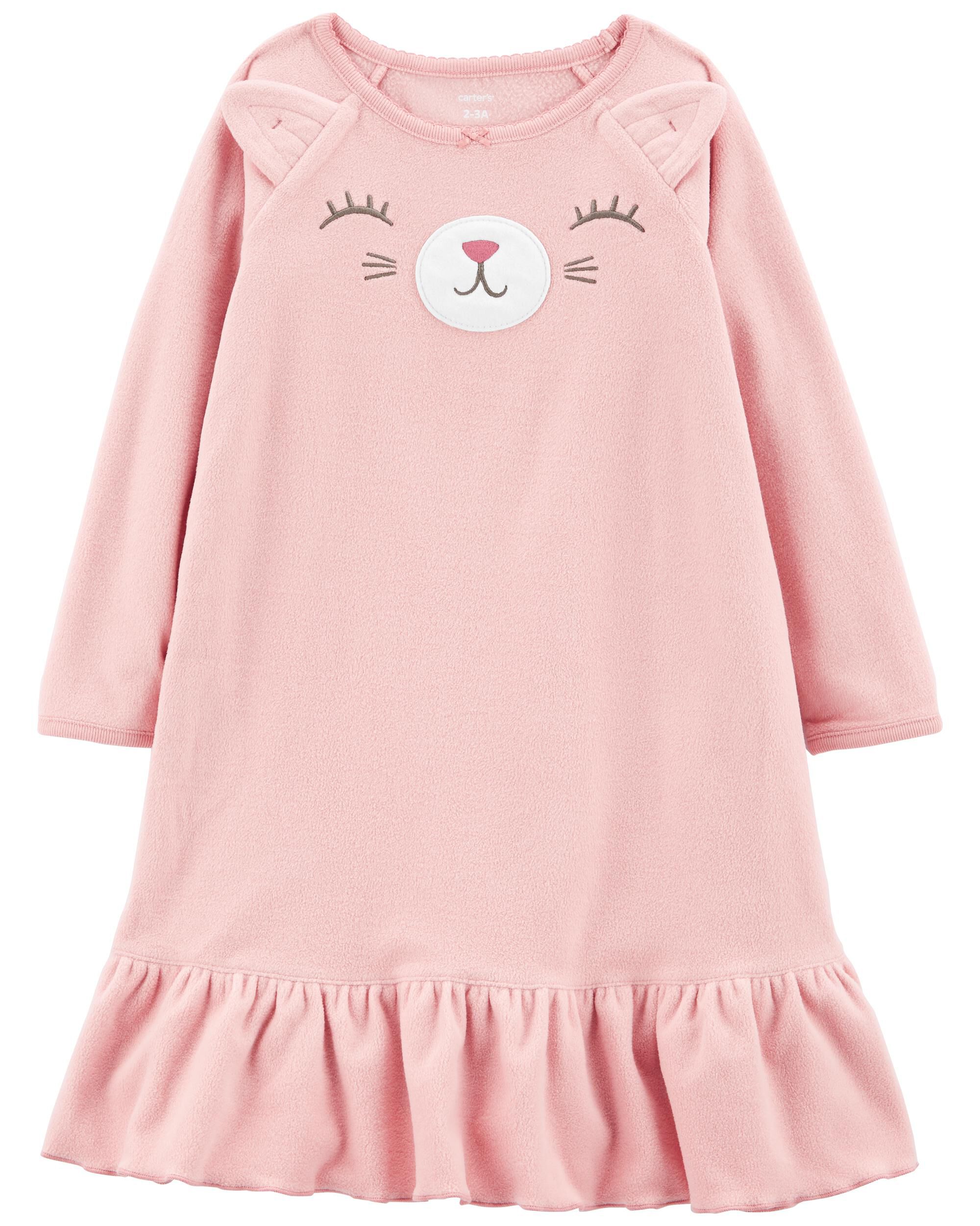 Carters Kid Cat Fleece Nightgown