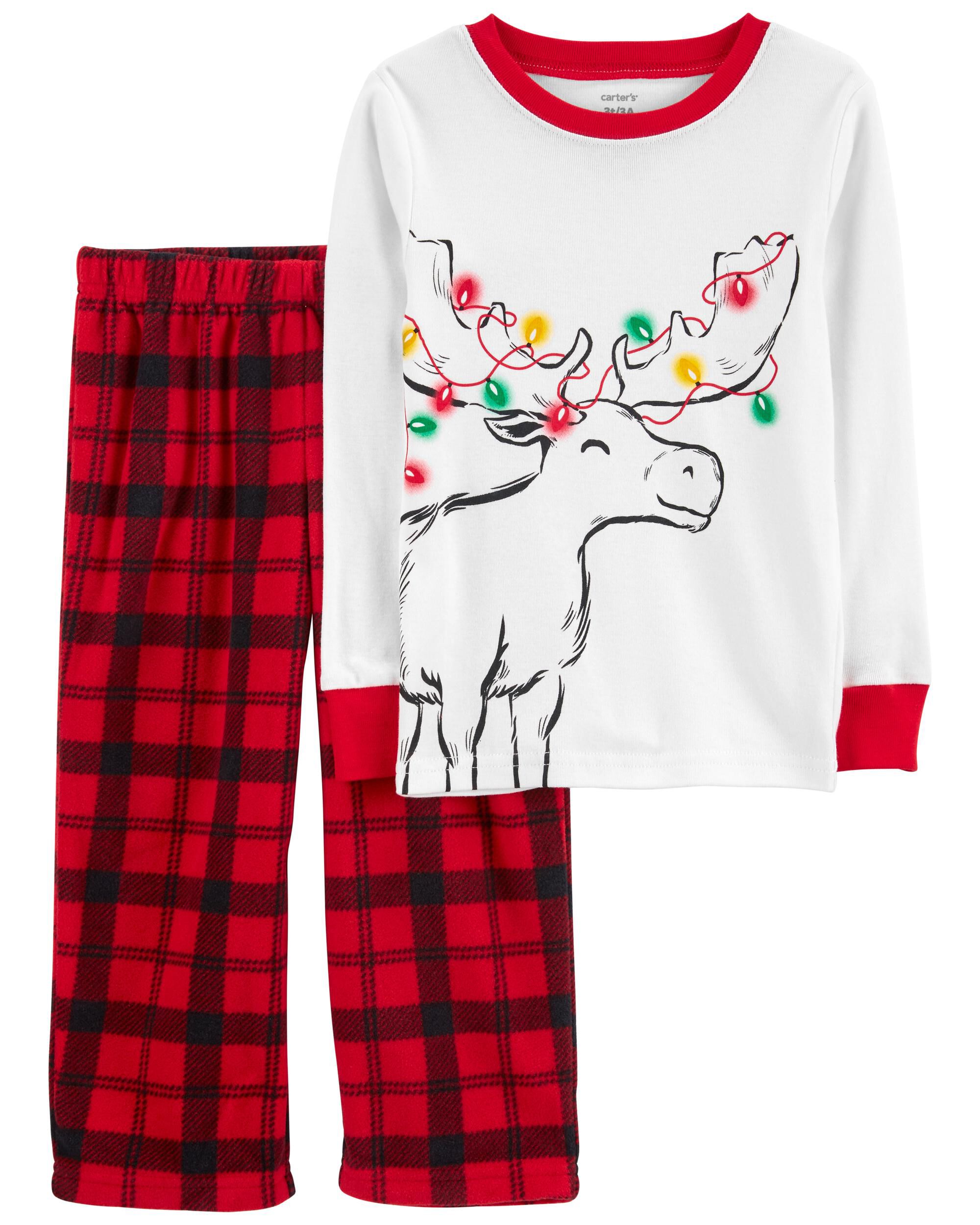 Carters Baby 2-Piece Reindeer Cotton & Fleece PJs