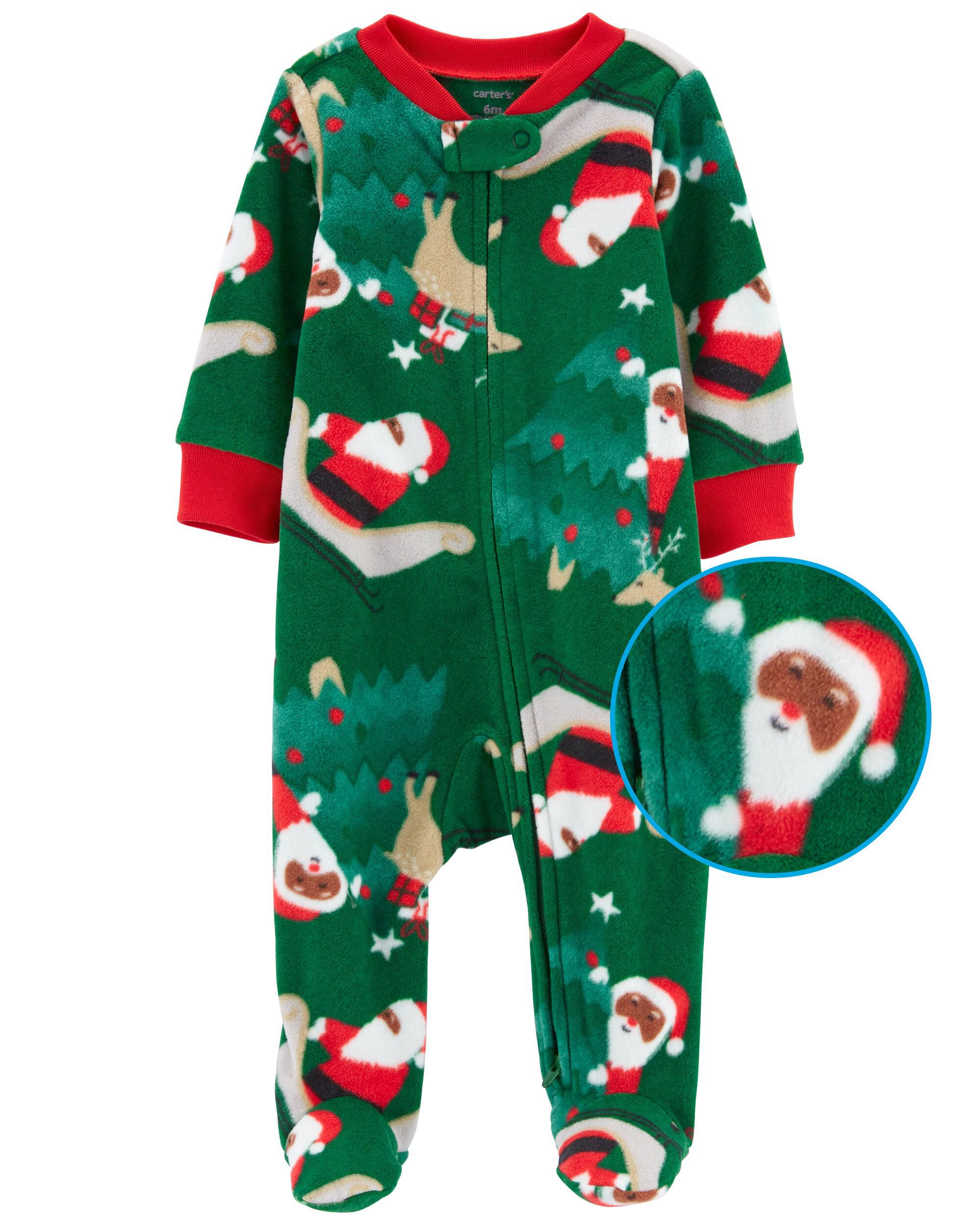 Carters Christmas Zip-Up Fleece Sleep & Play
