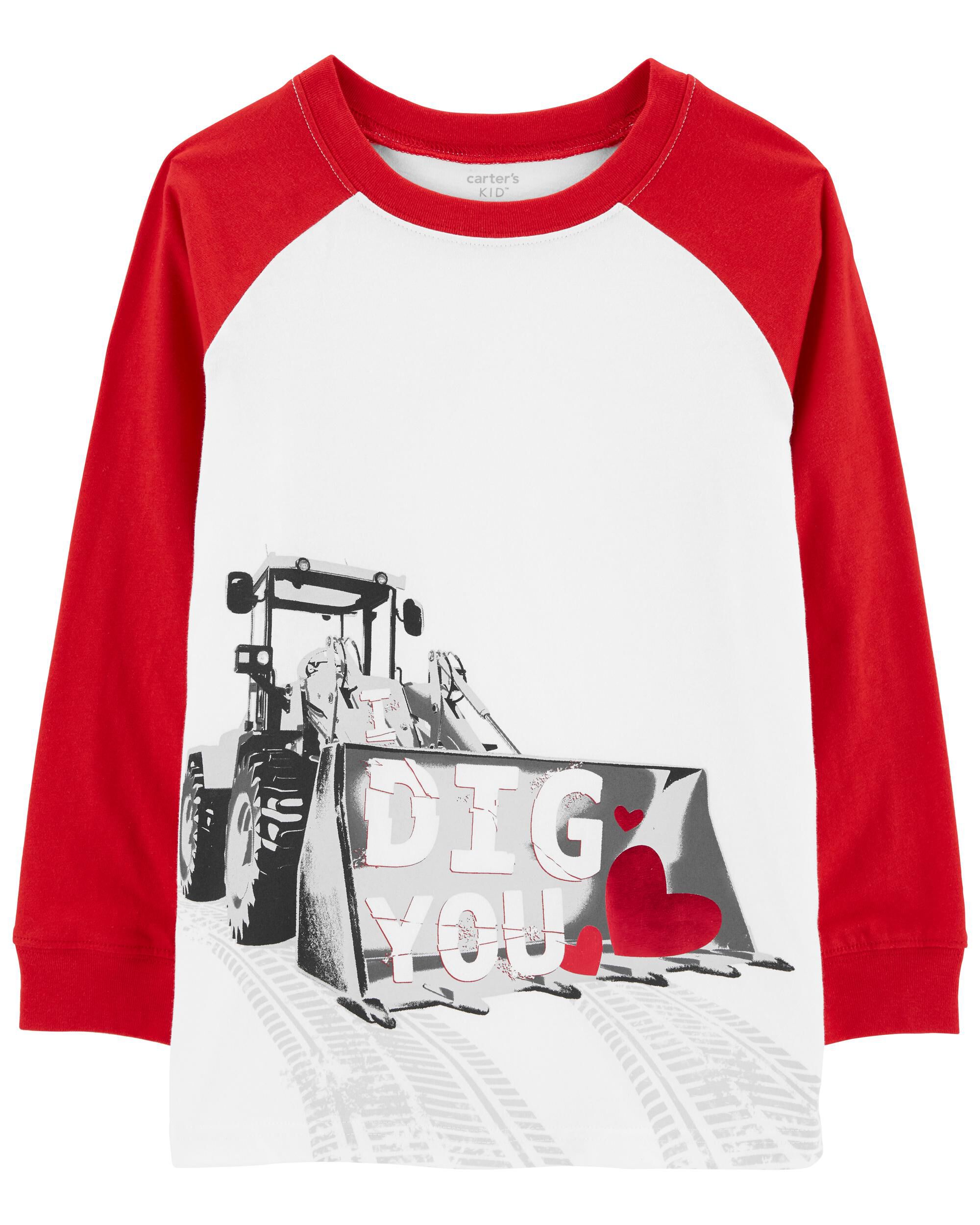 Carters Kid Construction Valentines Day Tee