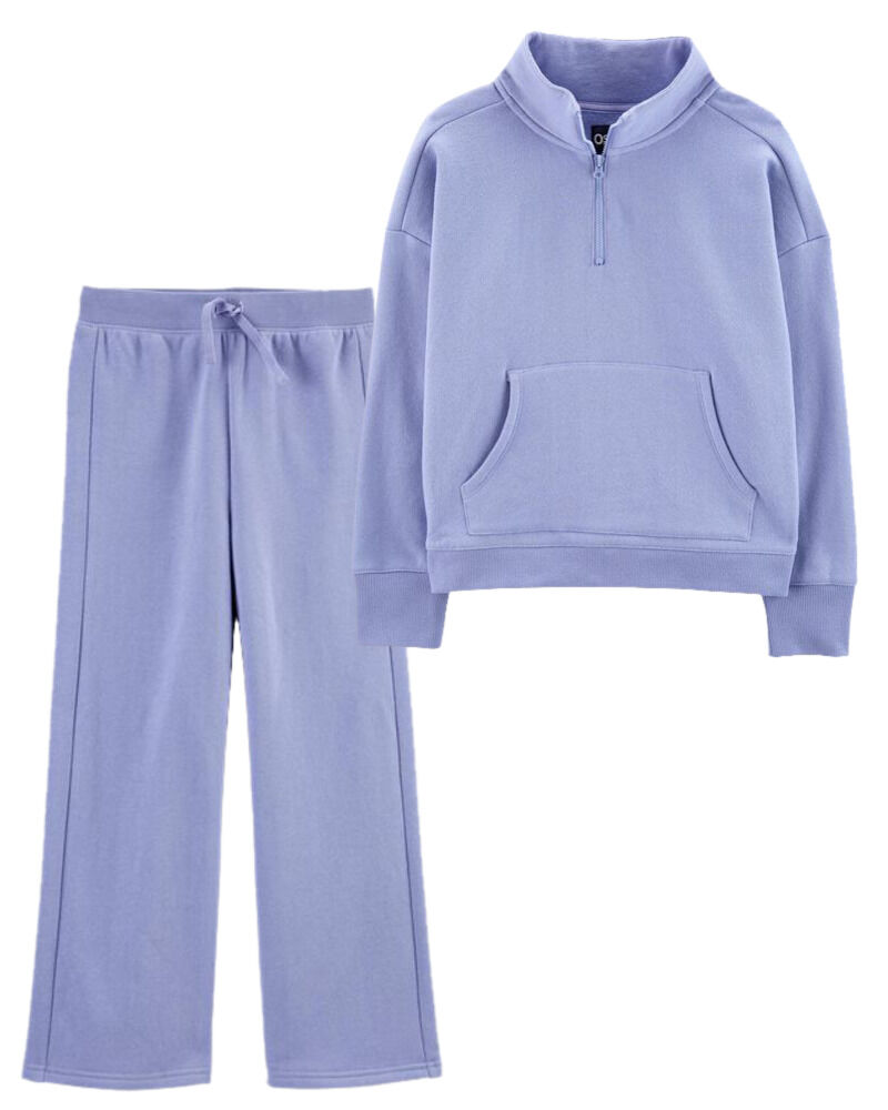 Carters Half-Zip Pullover and Wide-Leg Pants Fleece Sweatsuit