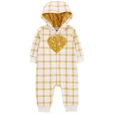 Carters Baby Heart Hooded Jumpsuit