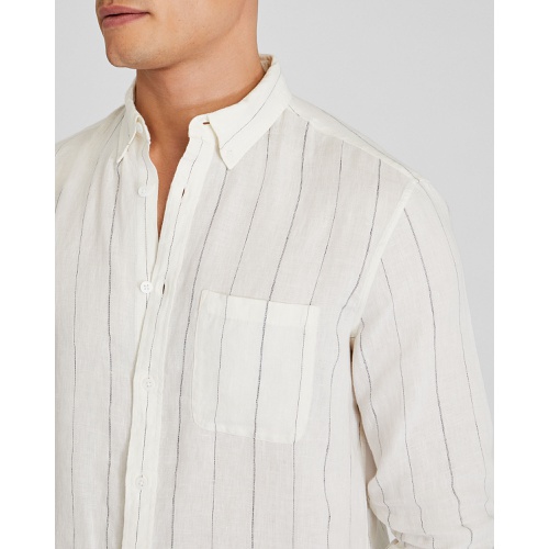 클럽모나코 Long Sleeve Stripe Linen Shirt