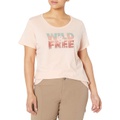 Columbia Womens Hidden Lake Crew Tee Shirt, Graphics, Cotton Blend
