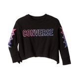 Converse Kids Long Sleeve French Terry Shark Bite Hem T-Shirt (Little Kids)