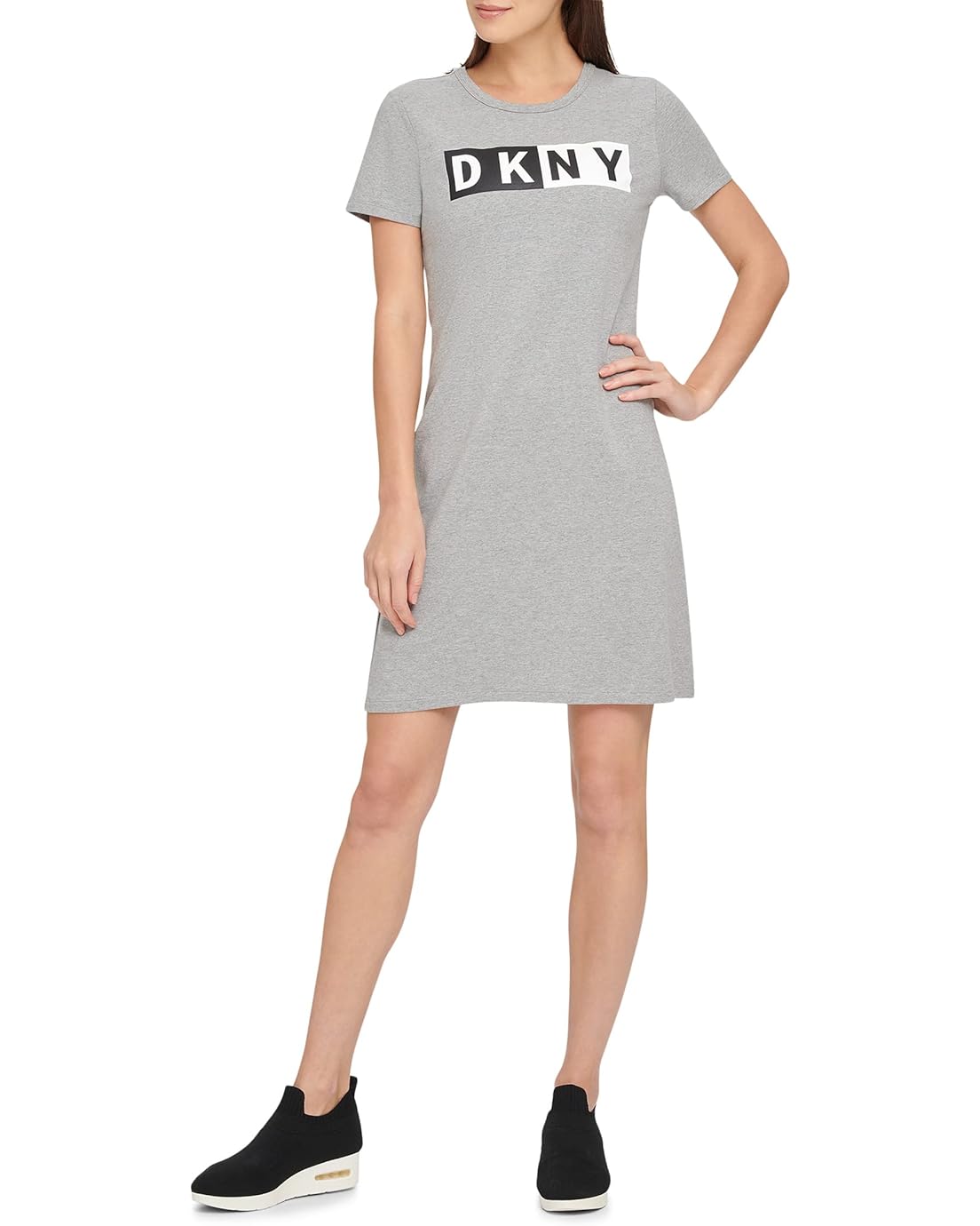 DKNY Two-Tone Logo T-Shirt Dress