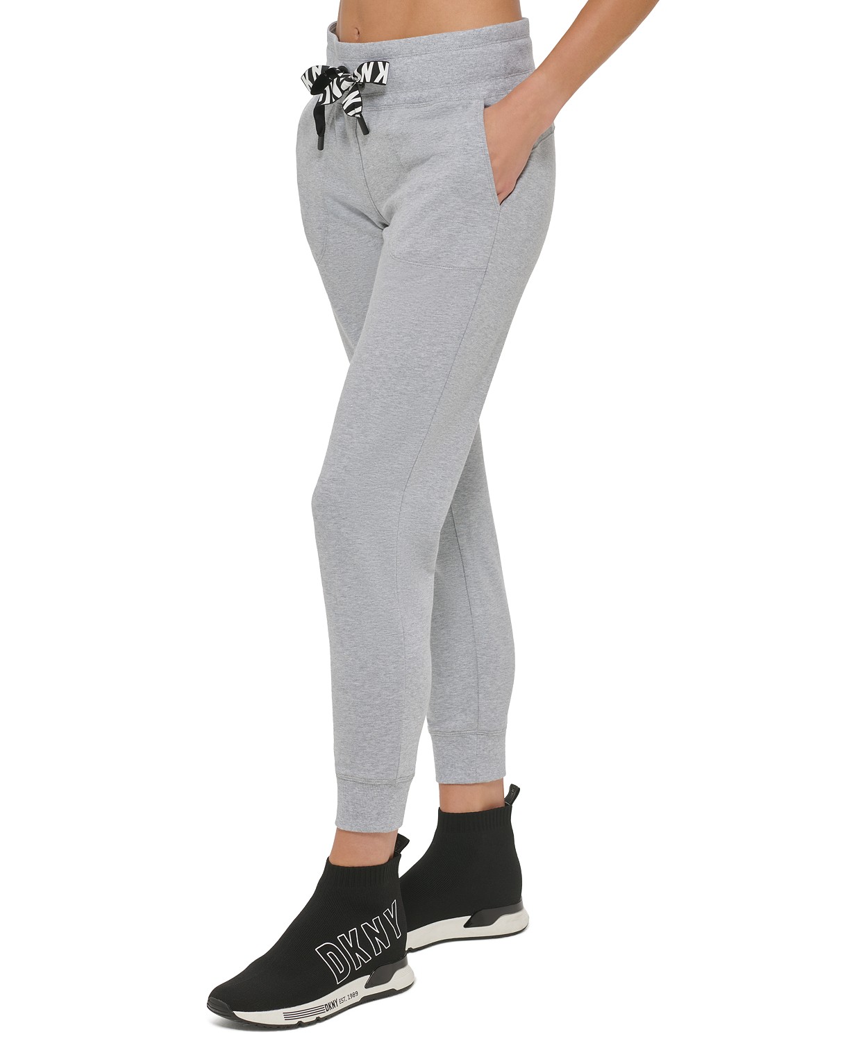 DKNY Womens Logo-Drawstring Jogger Pants