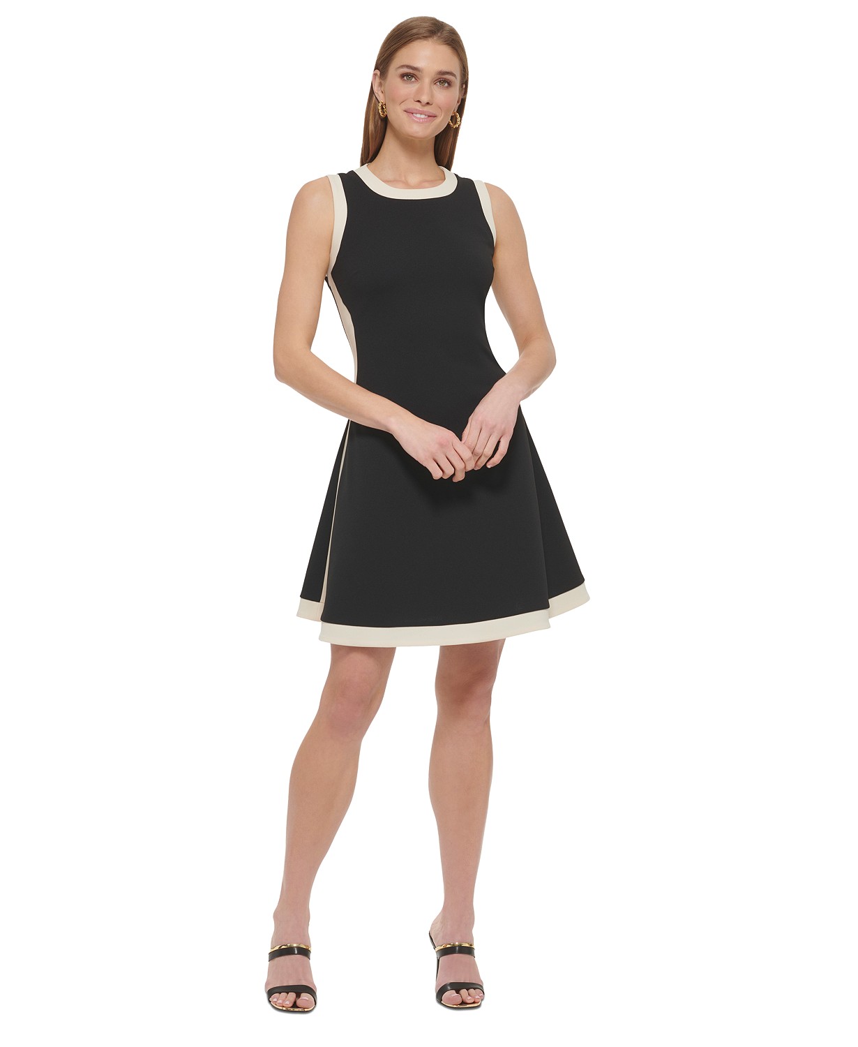 Petite Sleeveless Contrast-Trimmed Dress