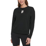 Womens Puff-Logo Long-Sleeve Sweatshirt