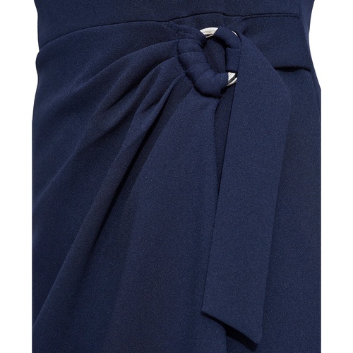 DKNY Womens Puff-Sleeve Scuba Crepe Sheath Dress