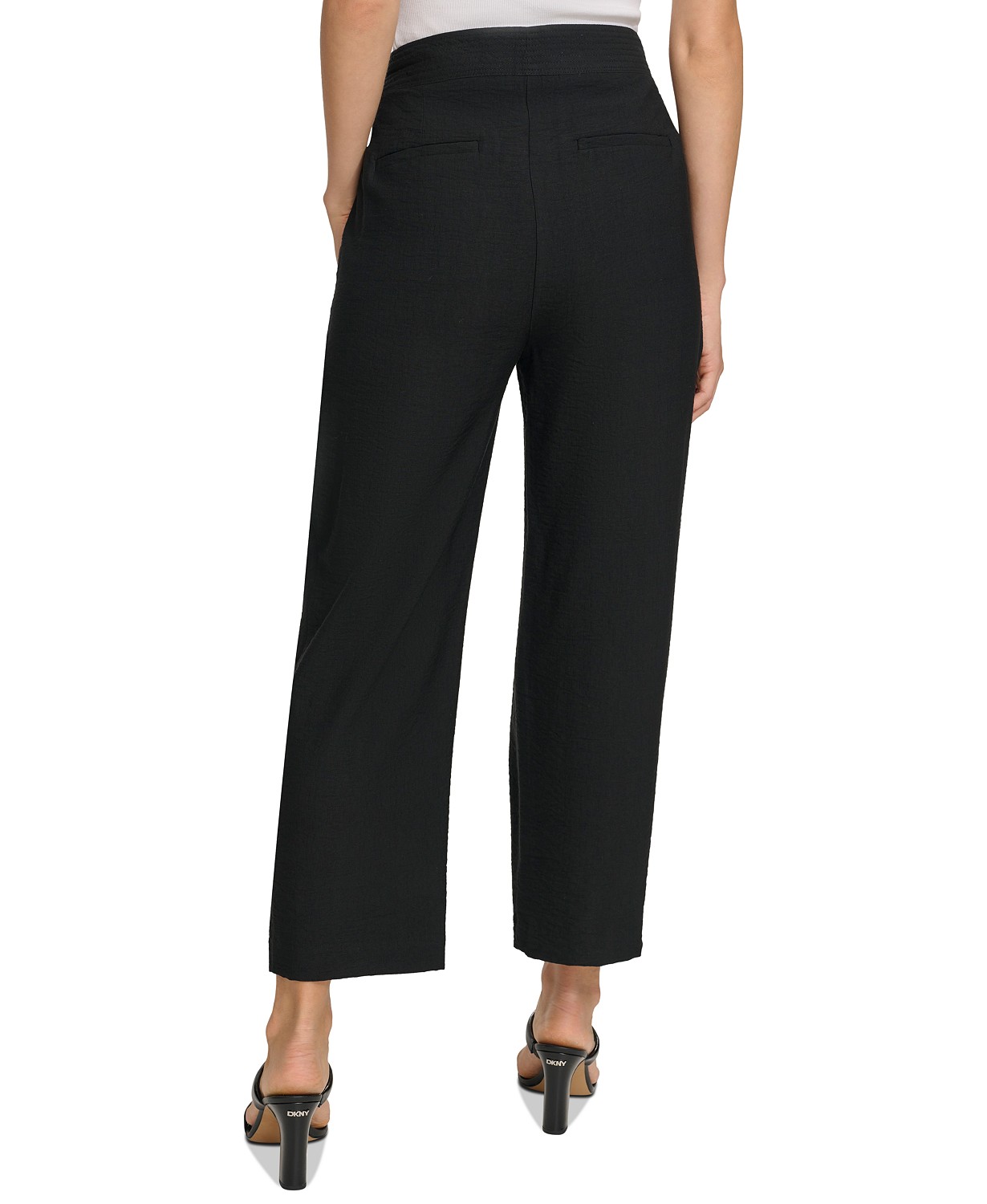 DKNY Womens Belted Pleated Pants